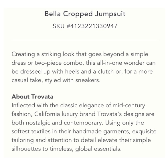 HTF NWT ANTHROPOLOGIE Bella Jumpsuit - Picture 8 of 8